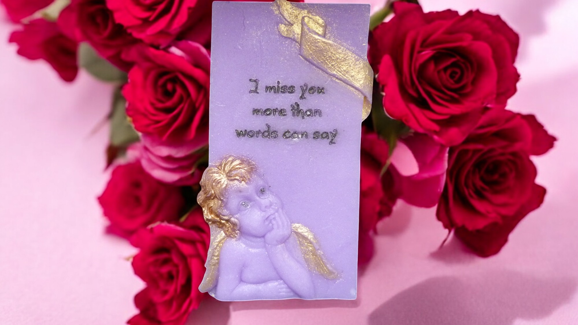 Memorial Tekst met Engel Zeepje met Mica (image for) Memorial Tekst met Engel Zeepje met Mica